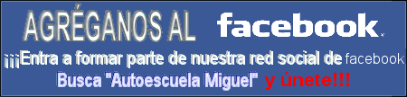 Autoescuela Miguel Agreganos al facebook